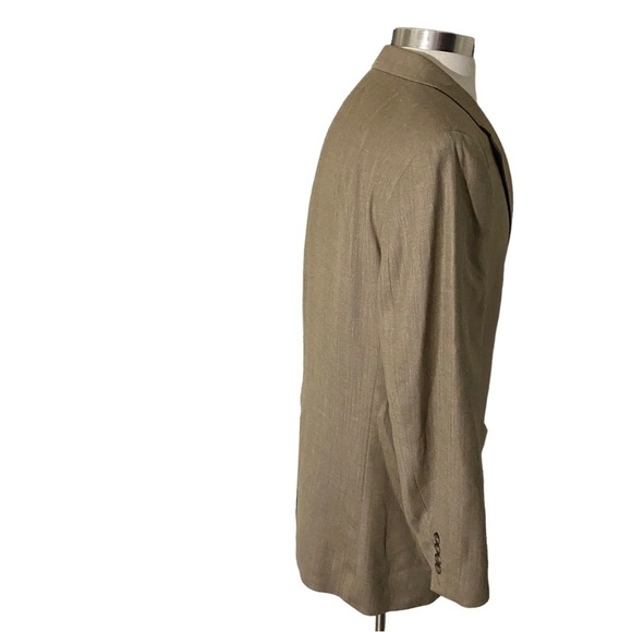 Ralph Lauren Canada Beige 3-Button Silk Wool Blend Suit Jacket Men’s Blazer 44L - Picture 10 of 14